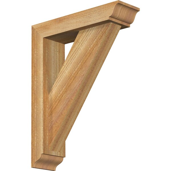 Ekena Millwork Traditional Traditional Rough Sawn Bracket w/ Offset Brace, Western Red Cedar, 4"W x 14"D x 18"H BKT0402X14X18TRA01RWR - main